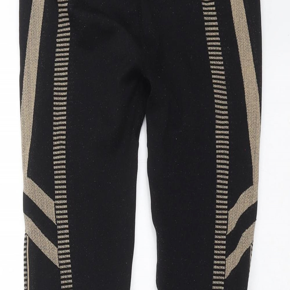 Oysho Womens Black Geometric  Capri Leggings Size M L21 in