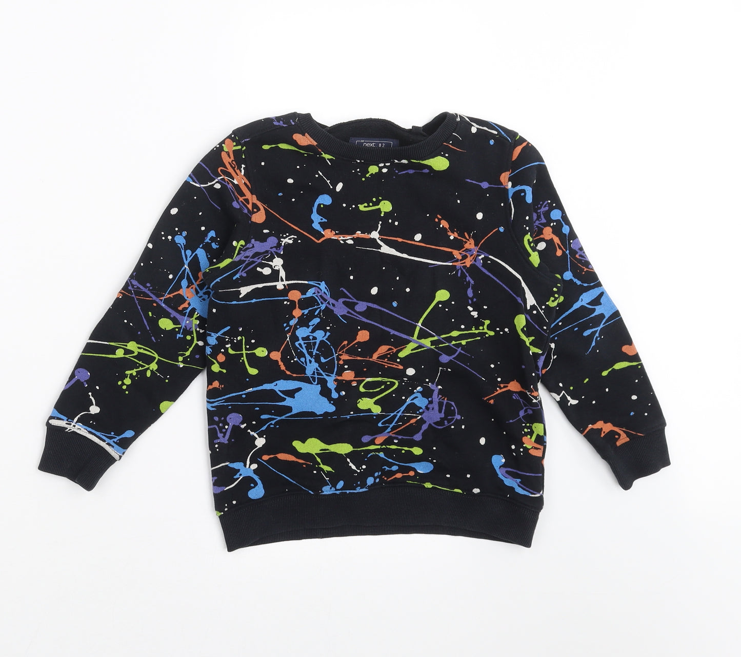 NEXT Boys Black   Pullover Sweatshirt Size 6 Years  - splatter print
