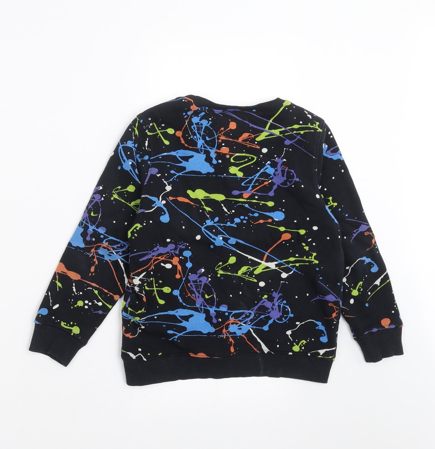 NEXT Boys Black   Pullover Sweatshirt Size 6 Years  - splatter print