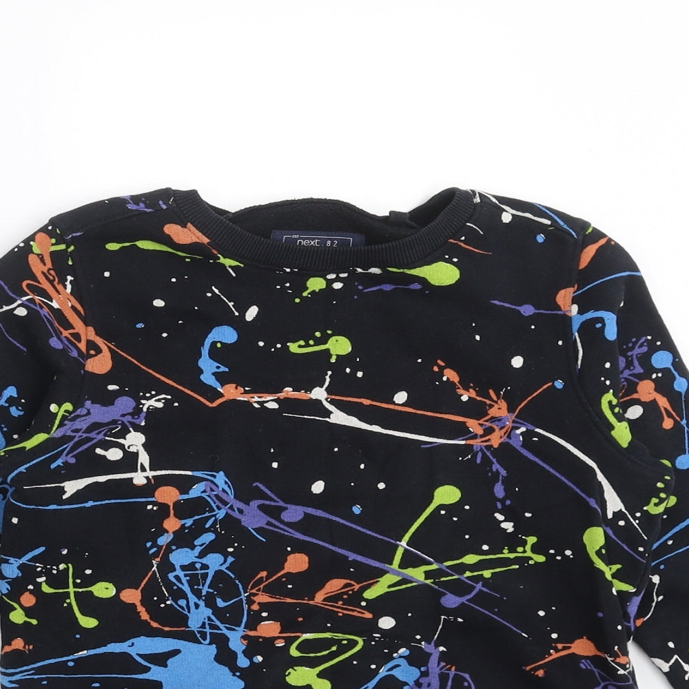 NEXT Boys Black   Pullover Sweatshirt Size 6 Years  - splatter print