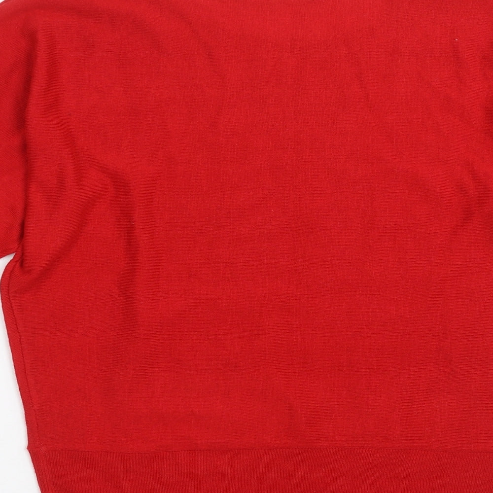 Roman Womens Red  Knit Pullover Jumper Size 12  - dotted pattern