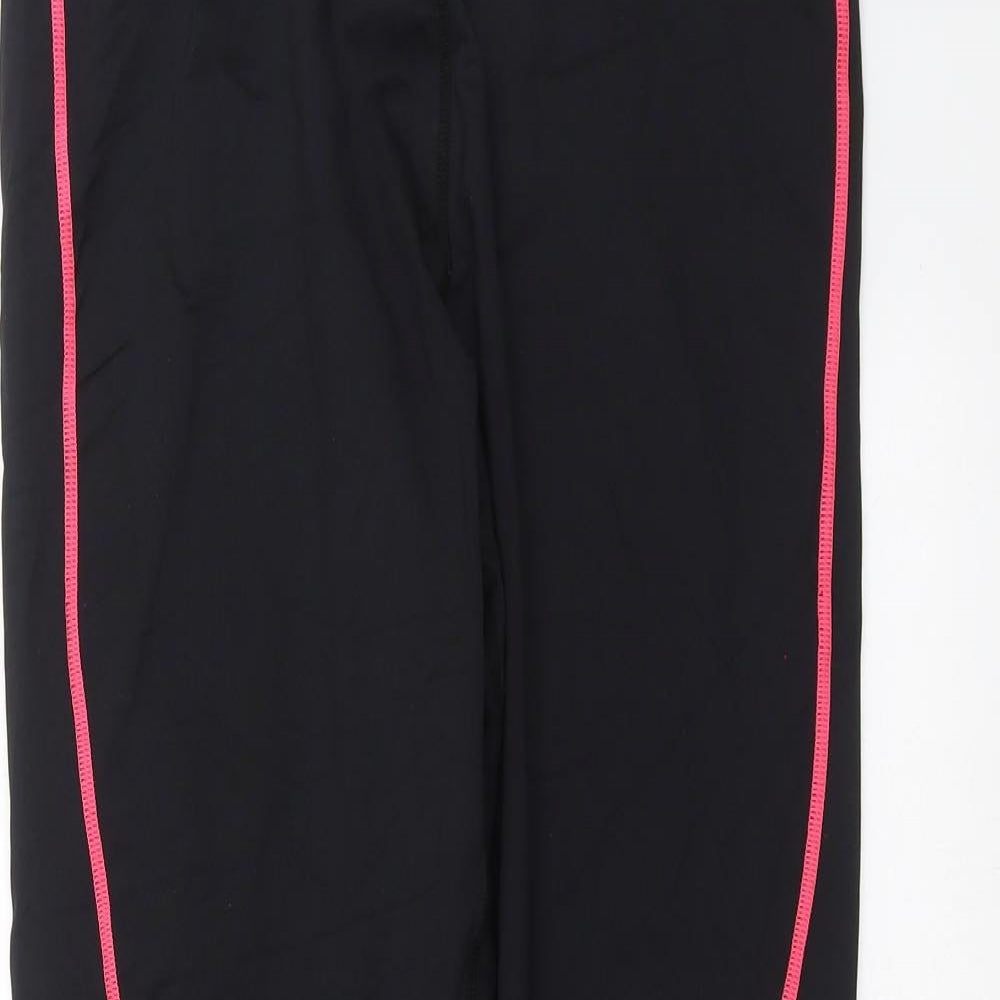Pink Soda Womens Black   Compression Leggings Size 14 L27 in