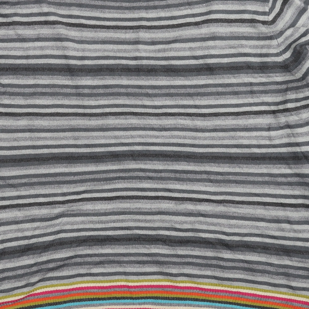 Marks and Spencer Womens Grey Striped Knit Pullover Jumper Size 20