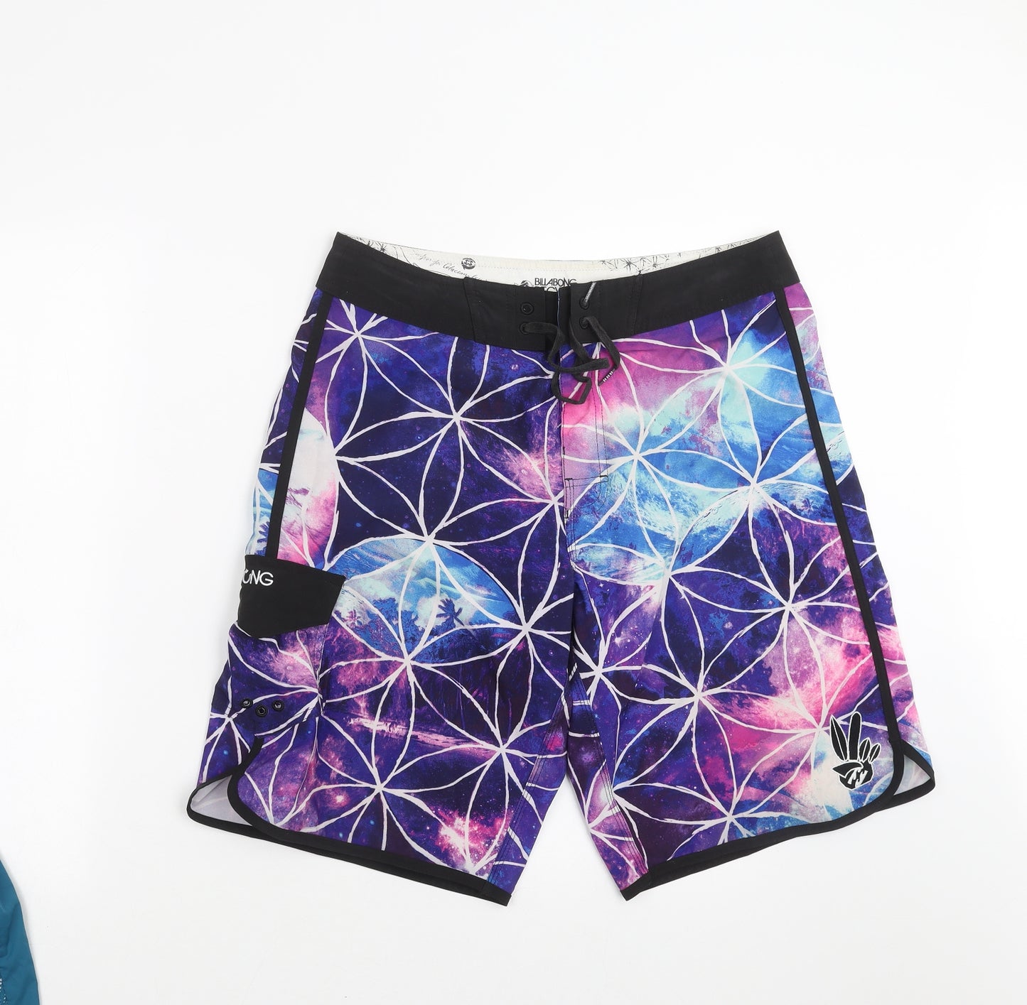 Billabong Mens Purple Geometric  Bermuda Shorts Size 34 in