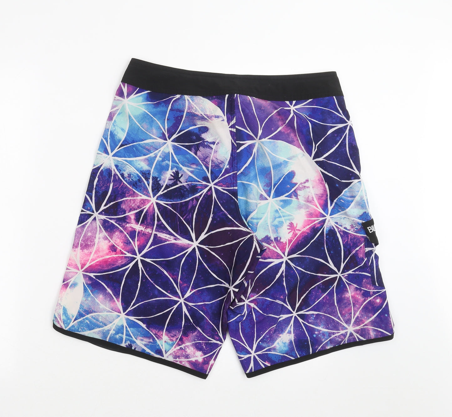 Billabong Mens Purple Geometric  Bermuda Shorts Size 34 in