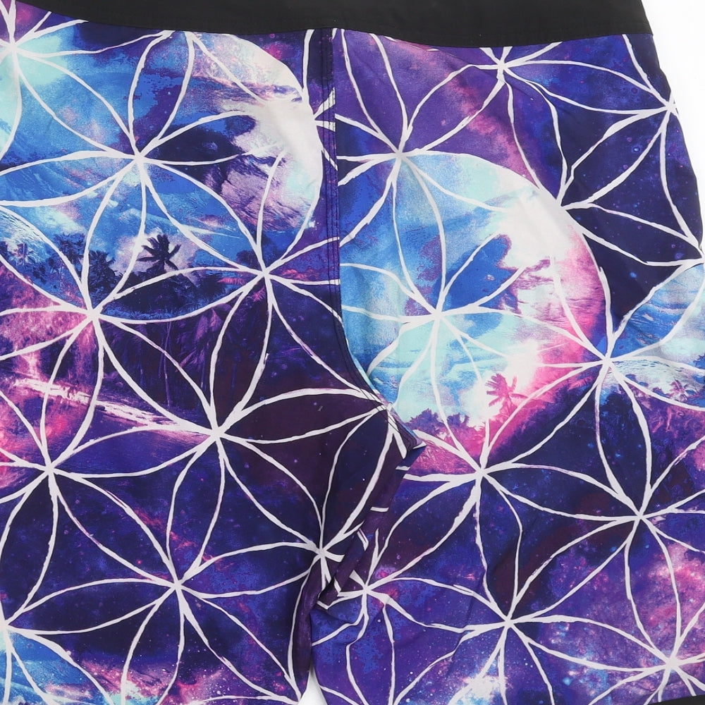 Billabong Mens Purple Geometric  Bermuda Shorts Size 34 in