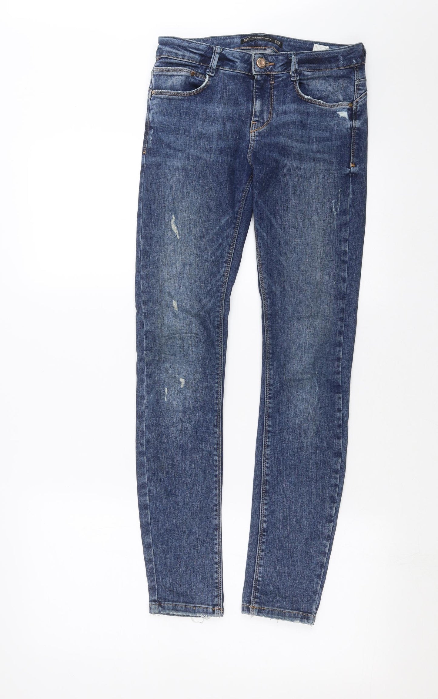 Zara Womens Blue  Denim Skinny Jeans Size 8 L28 in