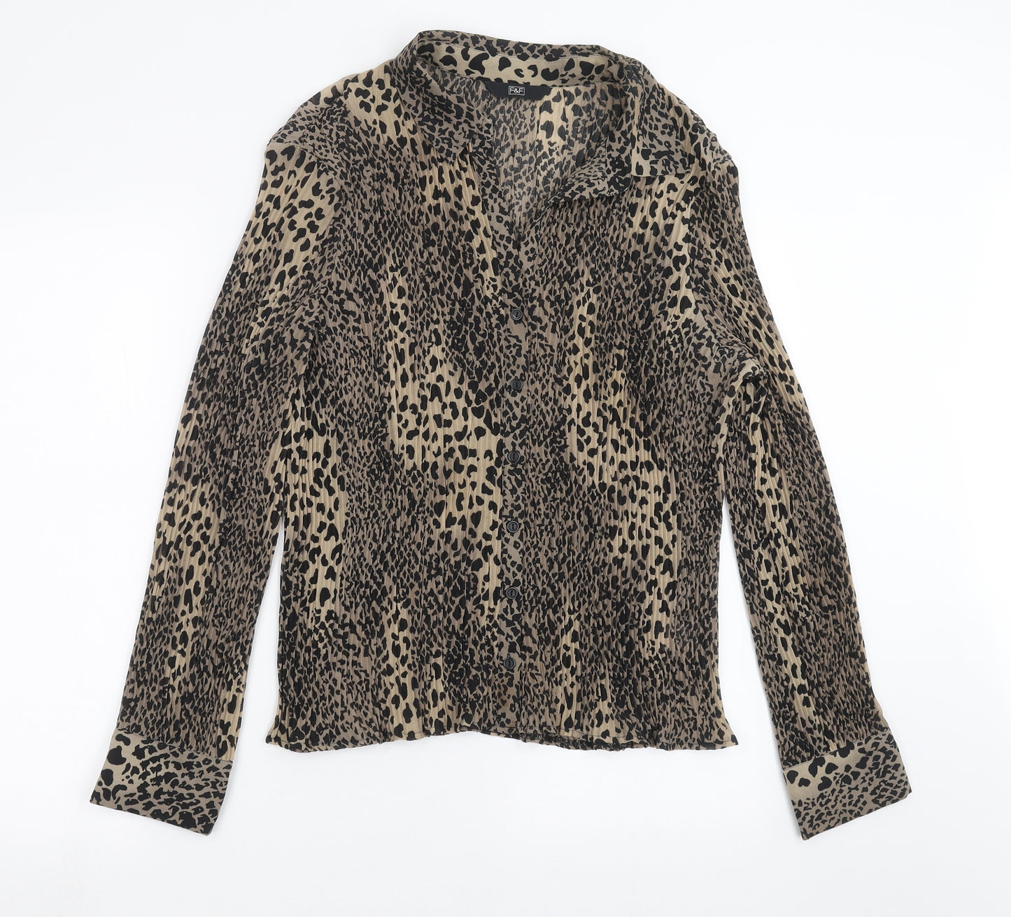 F&F Womens Brown Animal Print  Basic Blouse Size 18