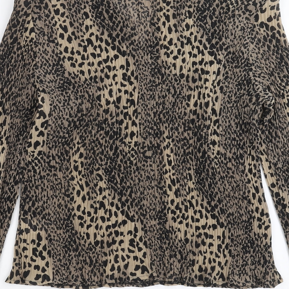 F&F Womens Brown Animal Print  Basic Blouse Size 18