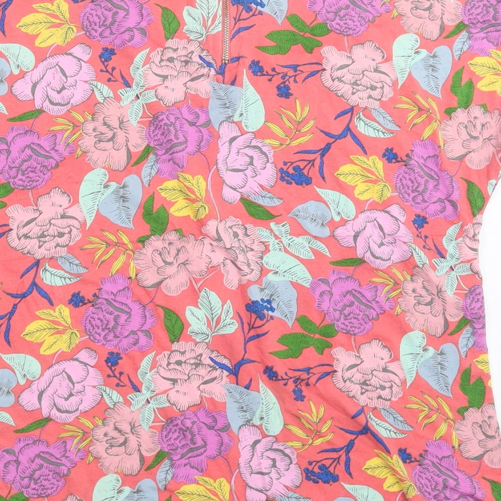 Peacocks Womens Pink Floral  Basic T-Shirt Size 14