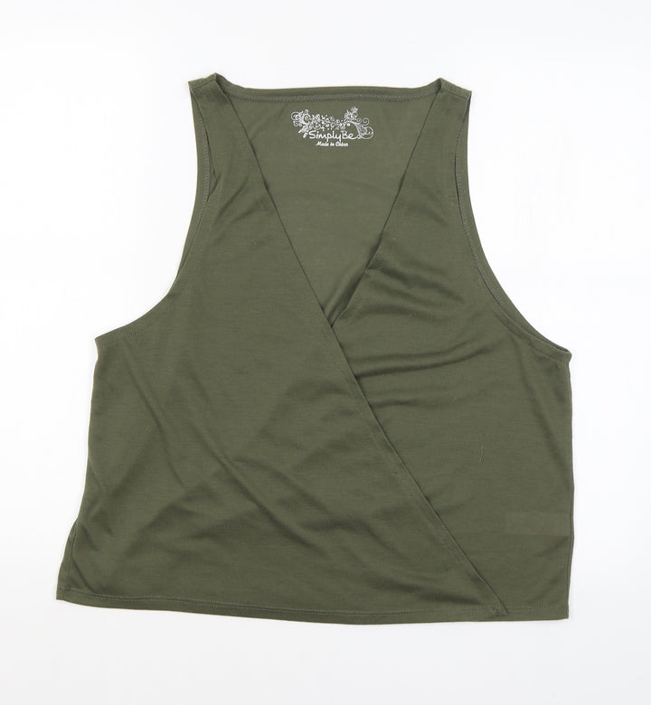 Simply Be Womens Green Wrap Tank Size 22