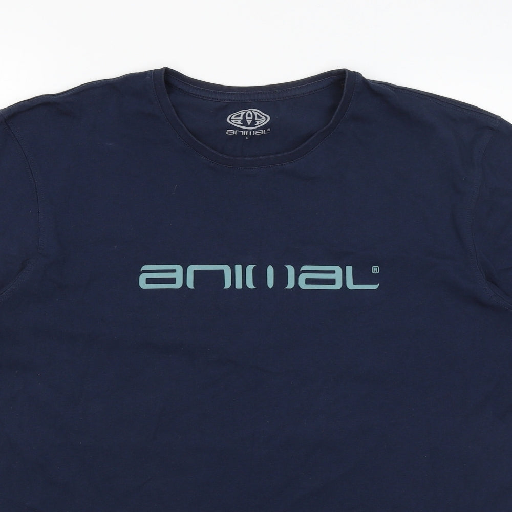 Animal  Mens Blue    T-Shirt Size L