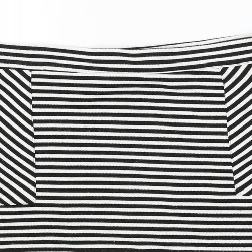Papaya Womens White Striped  A-Line Skirt Size 14
