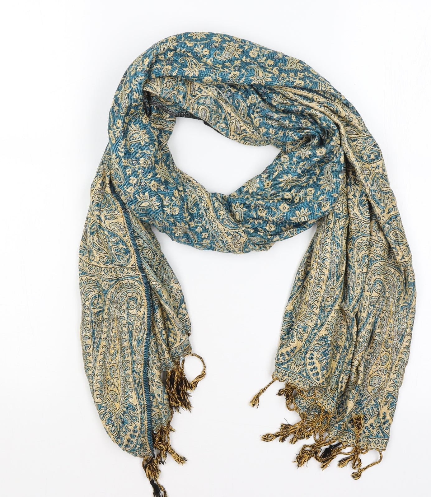 Preworn Womens Blue Paisley   Scarf