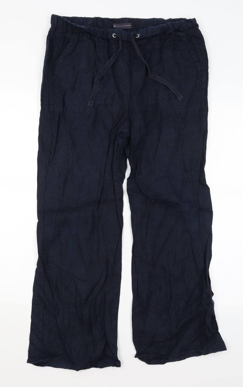 M&S Womens Blue   Trousers  Size 12 L25 in