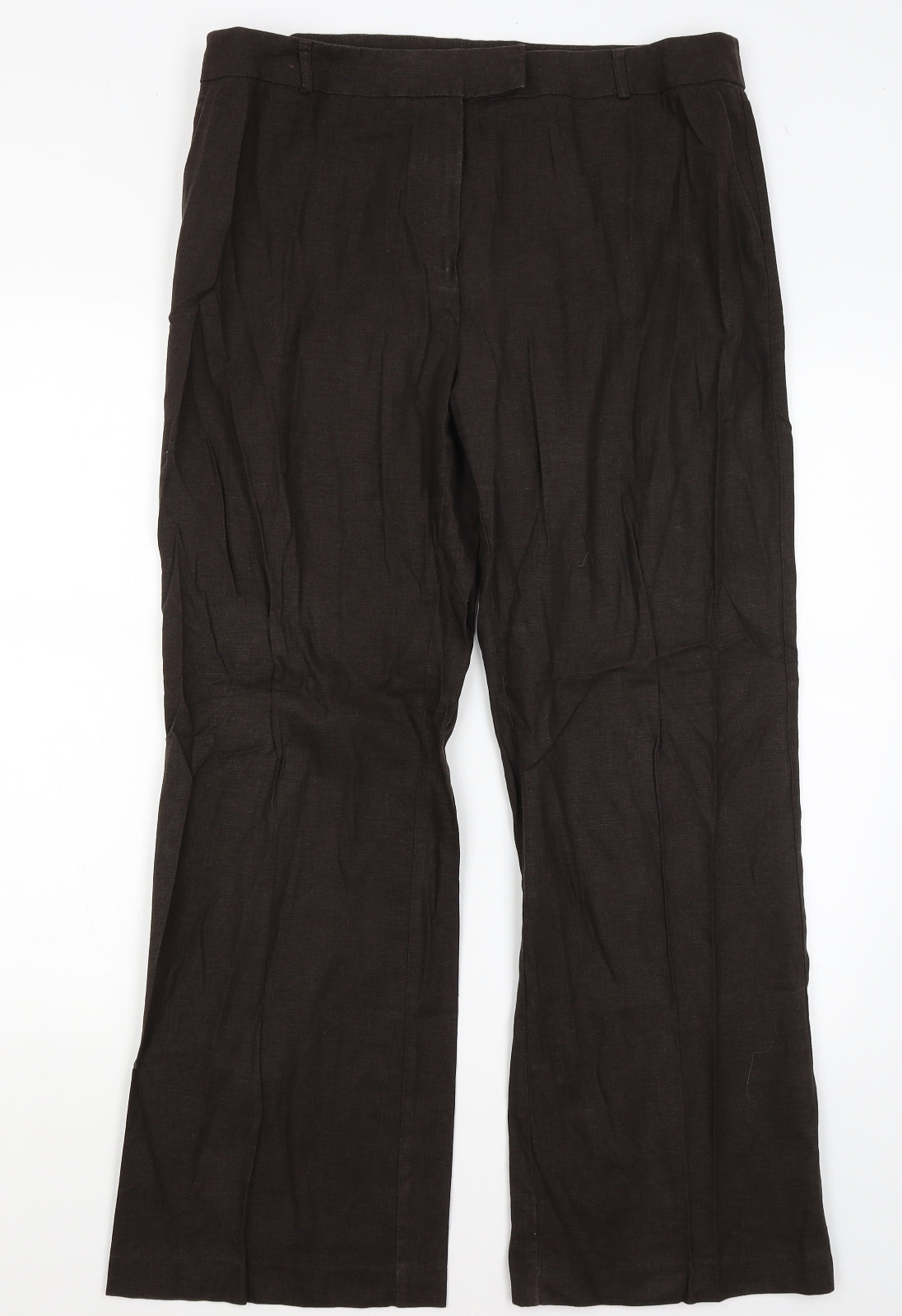 M&S Womens Brown   Trousers  Size 16 L29.5 in