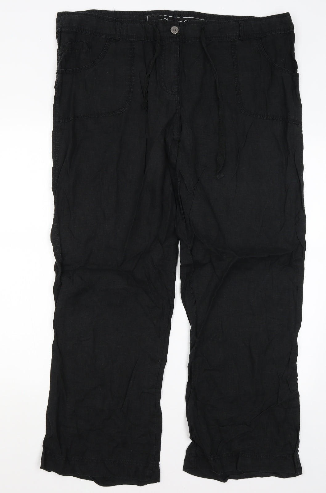 Denim Co Womens Black   Trousers  Size 20 L31 in