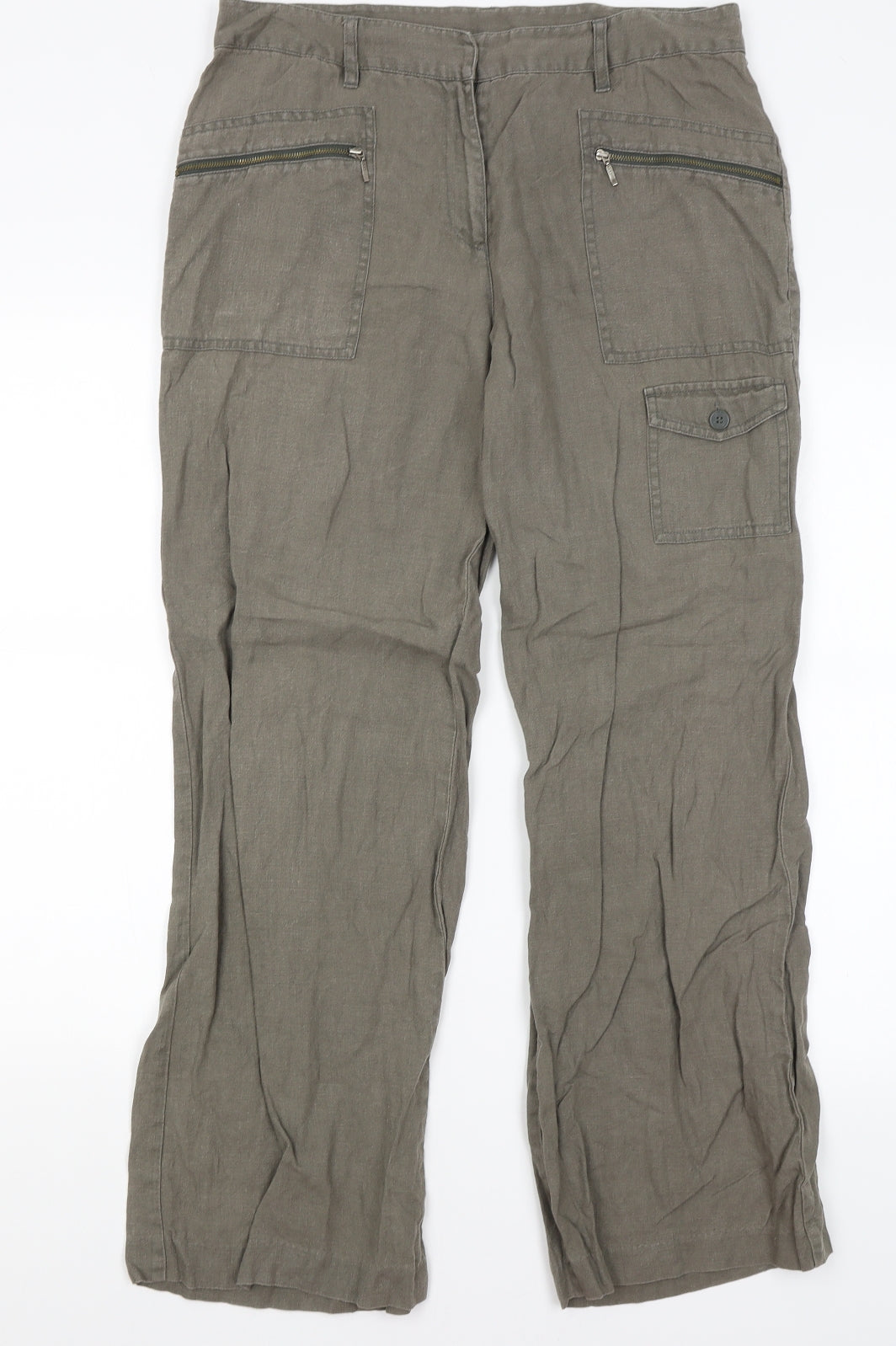 NEXT Womens Green   Trousers  Size 14 L29.5 in