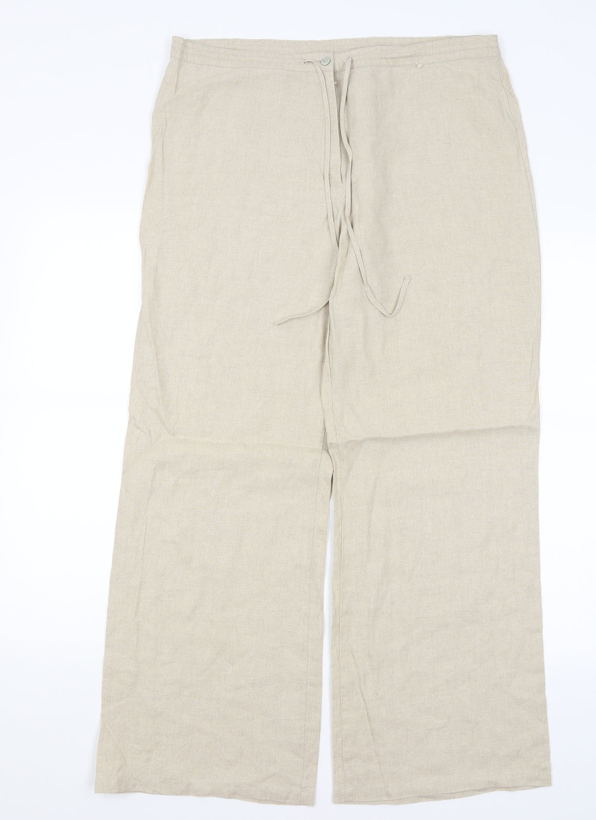 M&S Womens Beige   Trousers  Size 12 L28.5 in