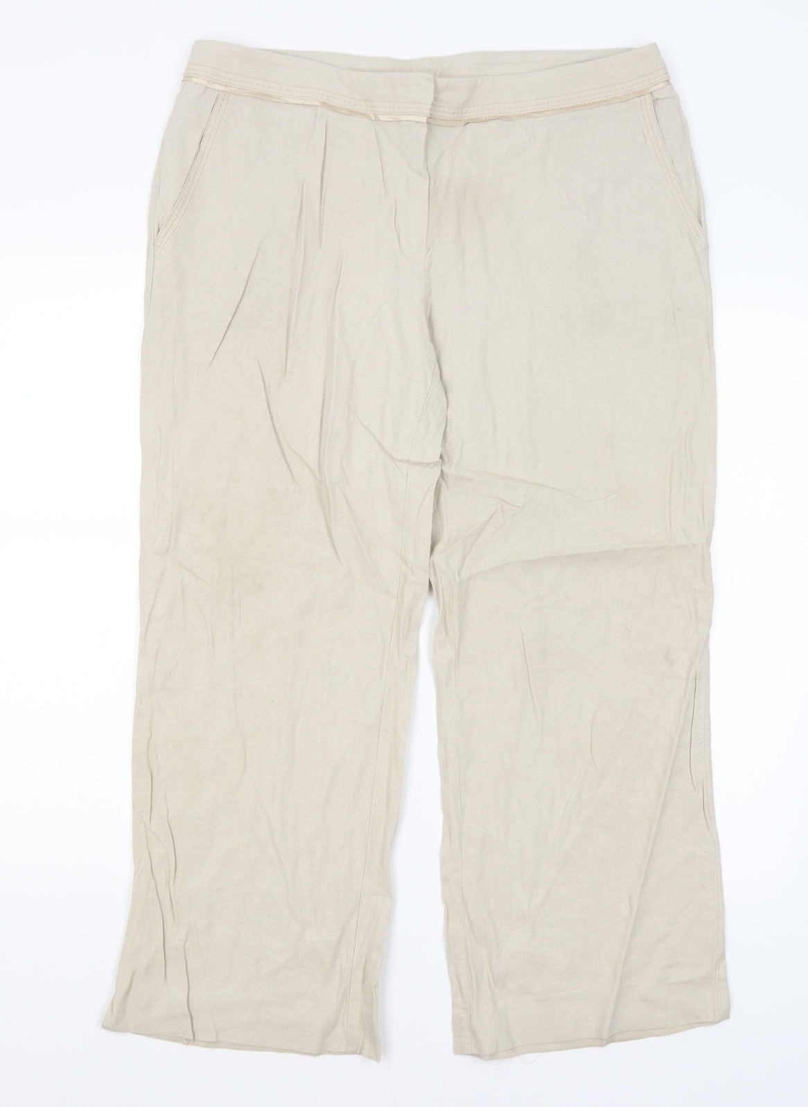 M&S Womens Beige   Trousers  Size 16 L26 in