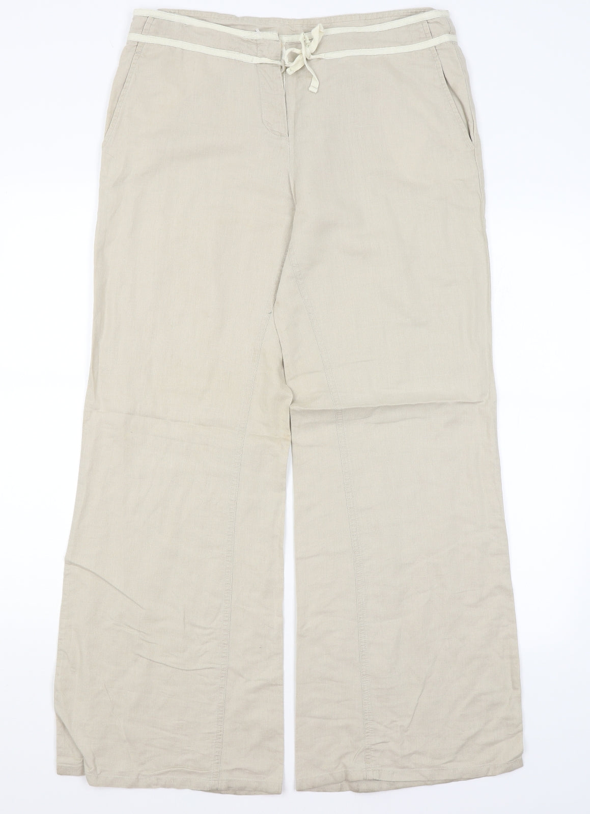 Topshop Womens Beige   Trousers  Size 12 L30 in