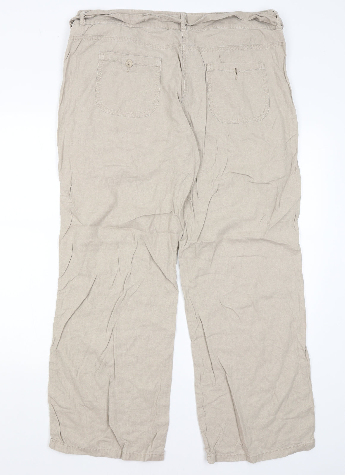 M&S Womens Beige   Trousers  Size 16 L29 in