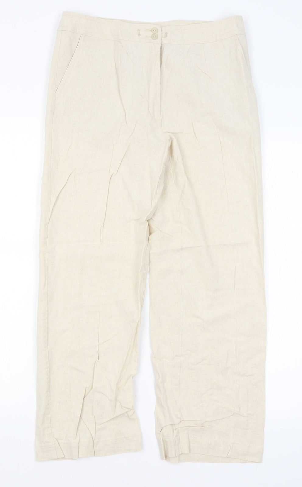 EWM Womens Beige   Trousers  Size 10 L25 in