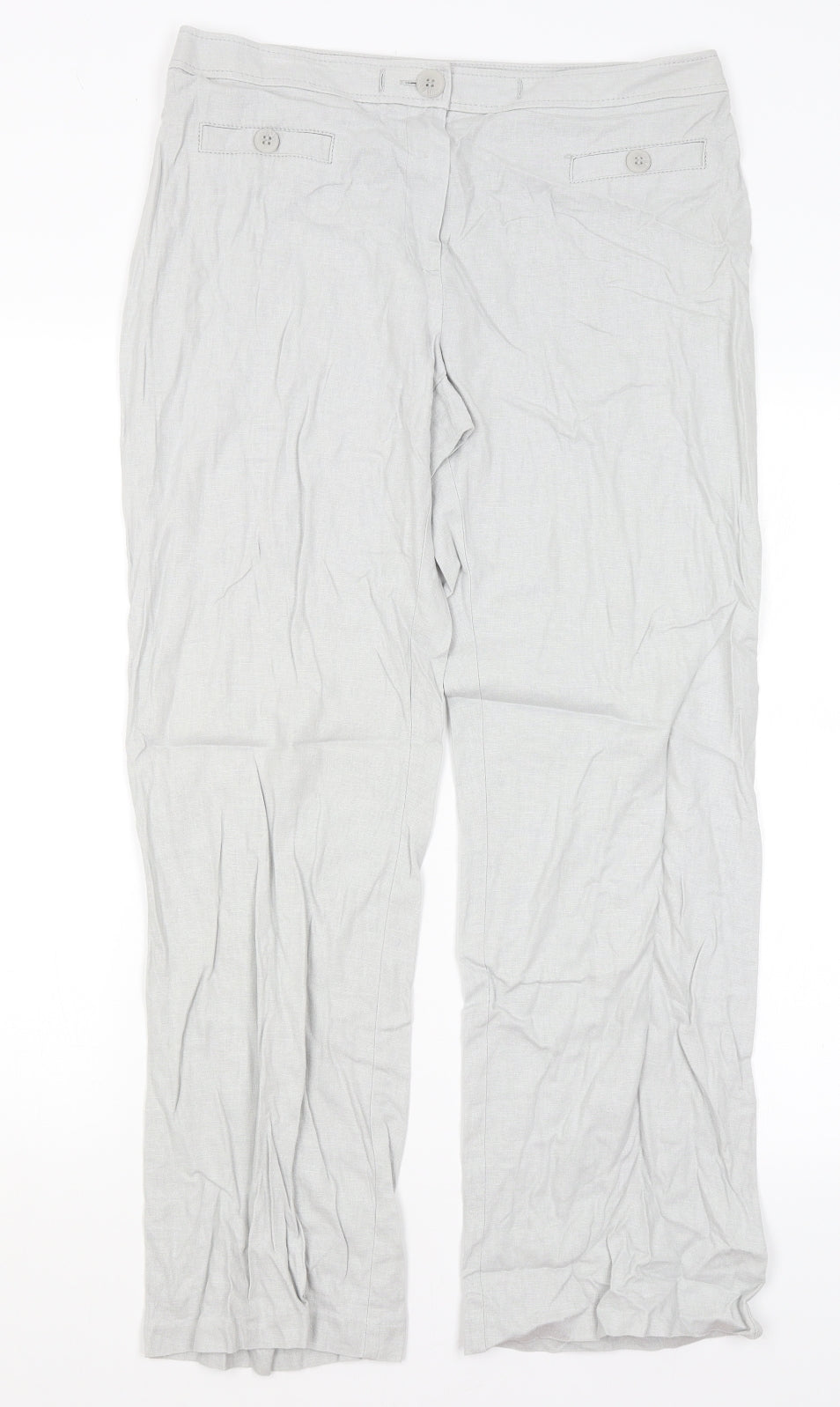 M&S Womens Grey   Trousers  Size 12 L28 in