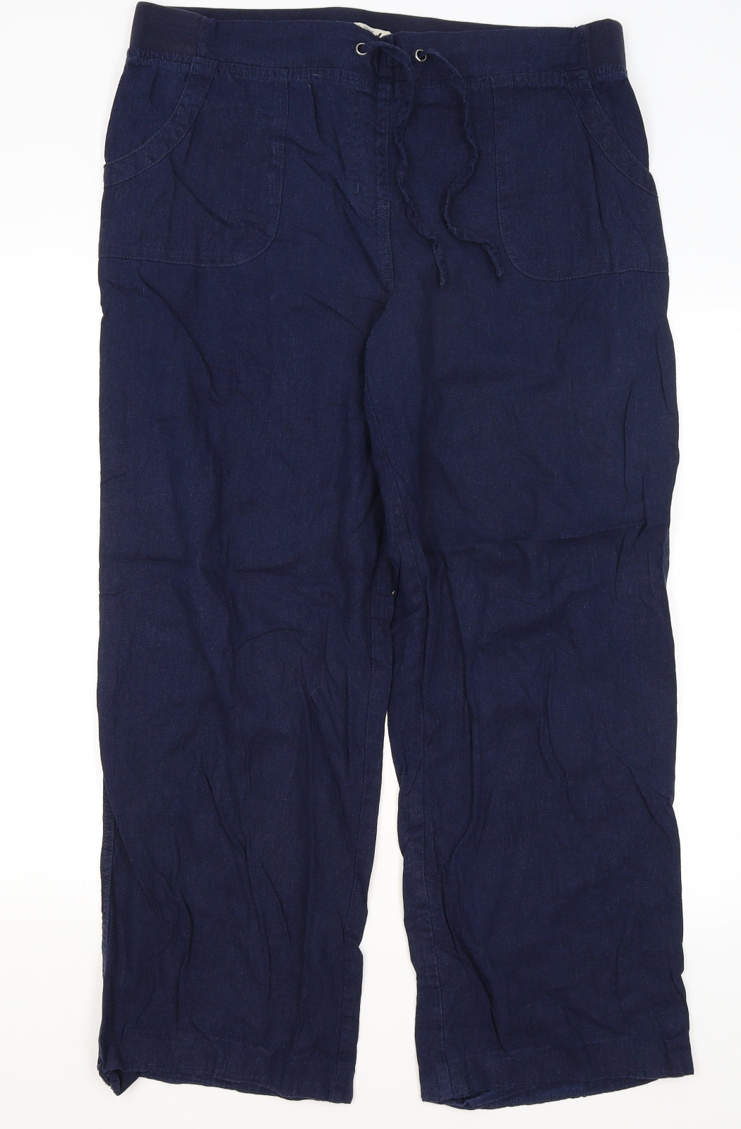 M&Co Womens Blue   Trousers  Size 16 L27 in