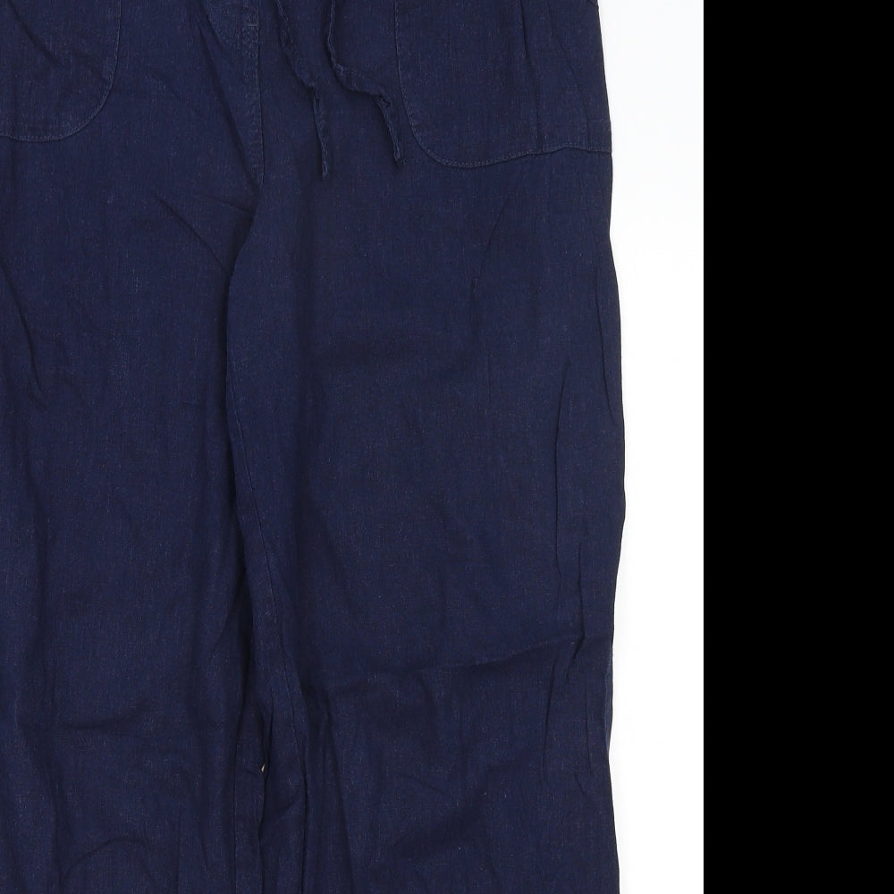 M&Co Womens Blue   Trousers  Size 16 L27 in