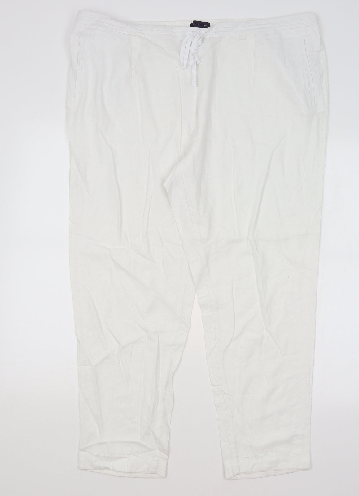 M&S Womens White   Trousers  Size 22 L27 in