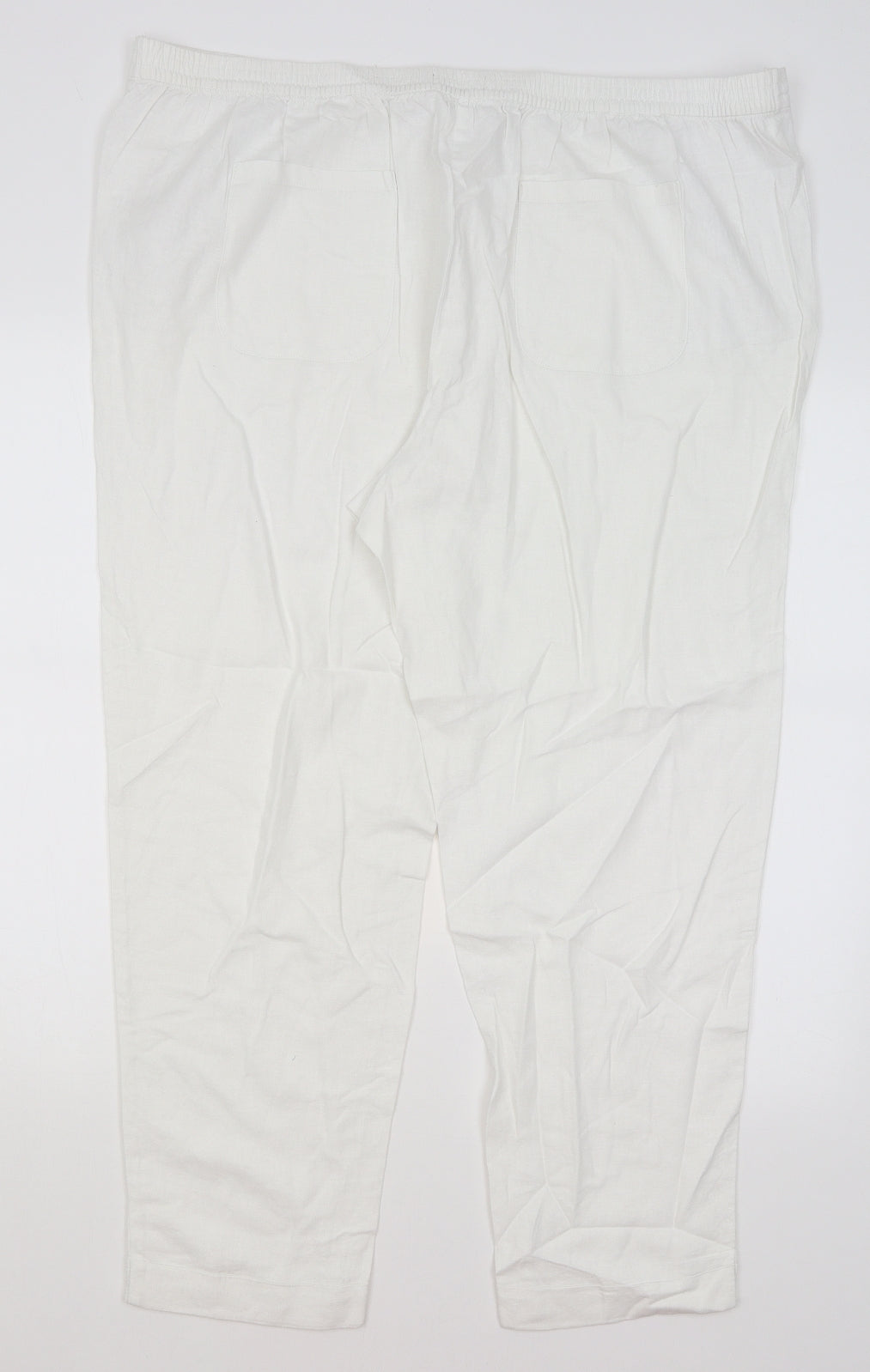 M&S Womens White   Trousers  Size 22 L27 in