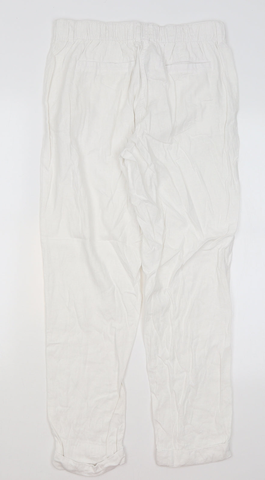 M&S Womens White   Trousers  Size 8 L27 in