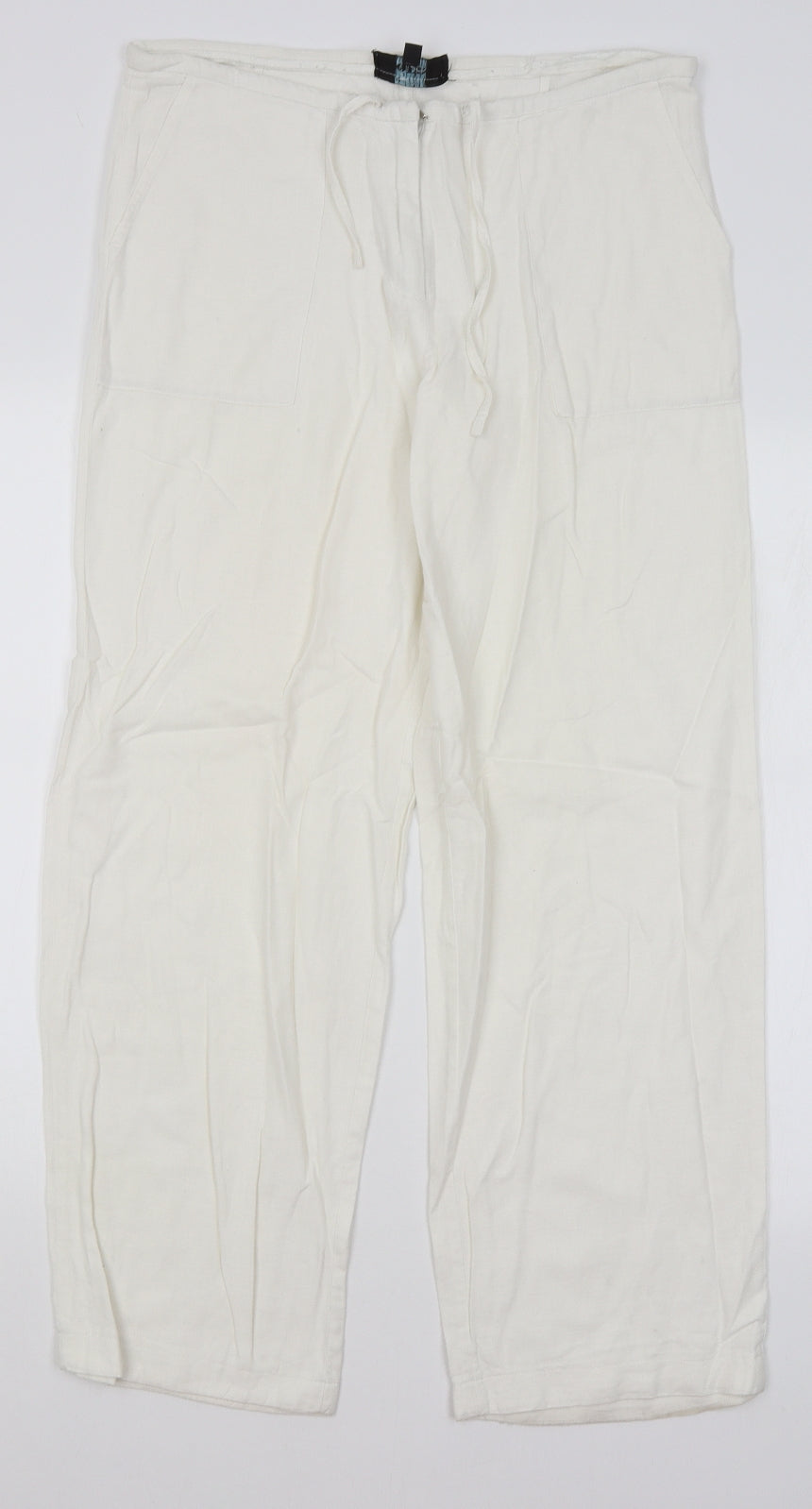 QED Womens White   Trousers  Size 14 L27 in