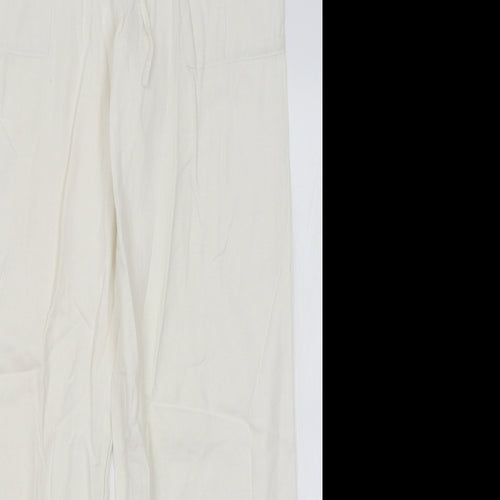QED Womens White   Trousers  Size 14 L27 in
