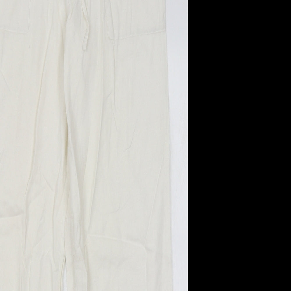 QED Womens White   Trousers  Size 14 L27 in