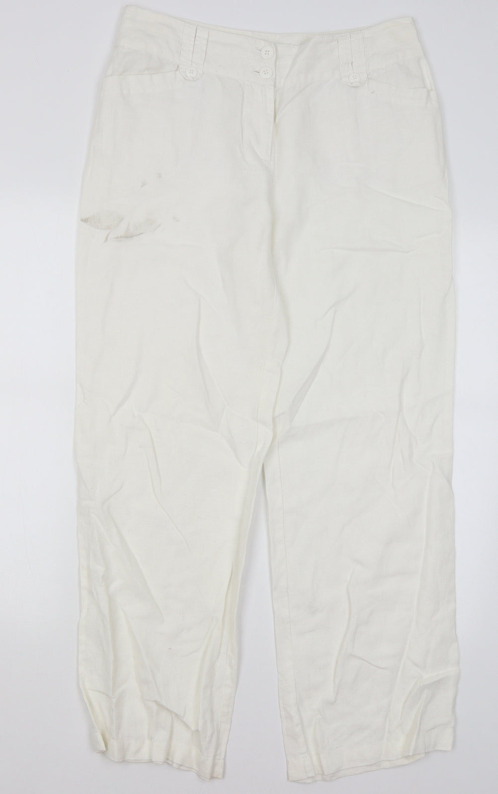 Monsoon Womens White   Trousers  Size 12 L29 in