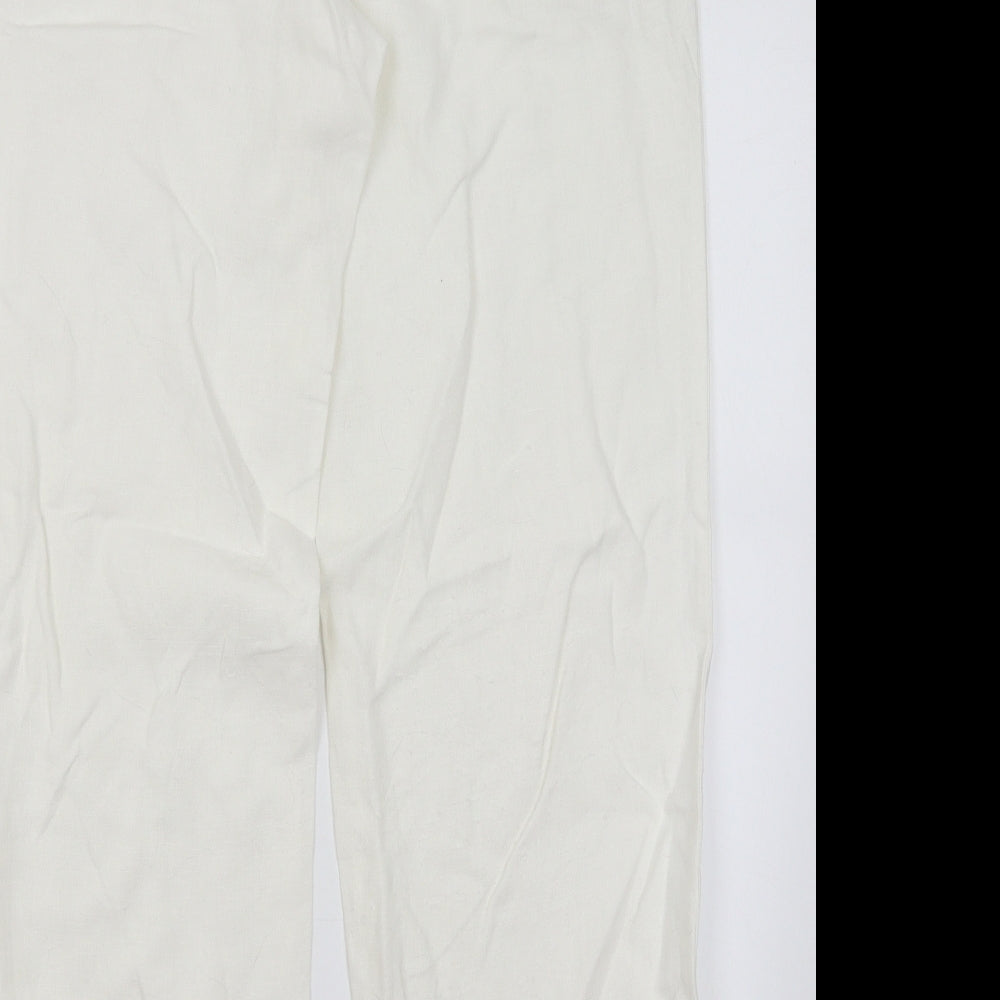 Monsoon Womens White   Trousers  Size 12 L29 in