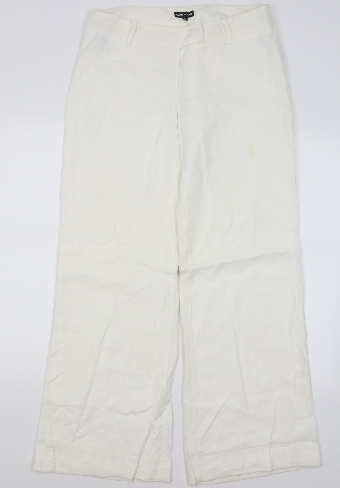 Warehouse Womens White   Trousers  Size 12 L31 in