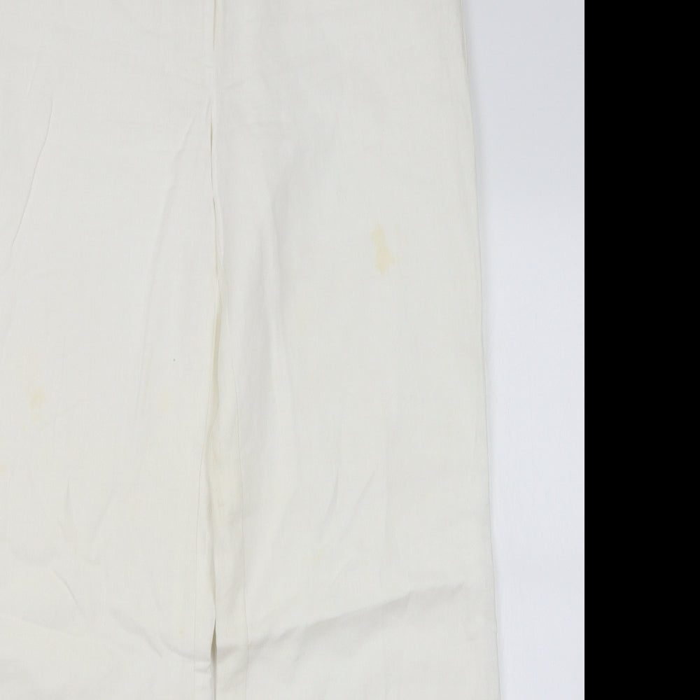 Warehouse Womens White   Trousers  Size 12 L31 in