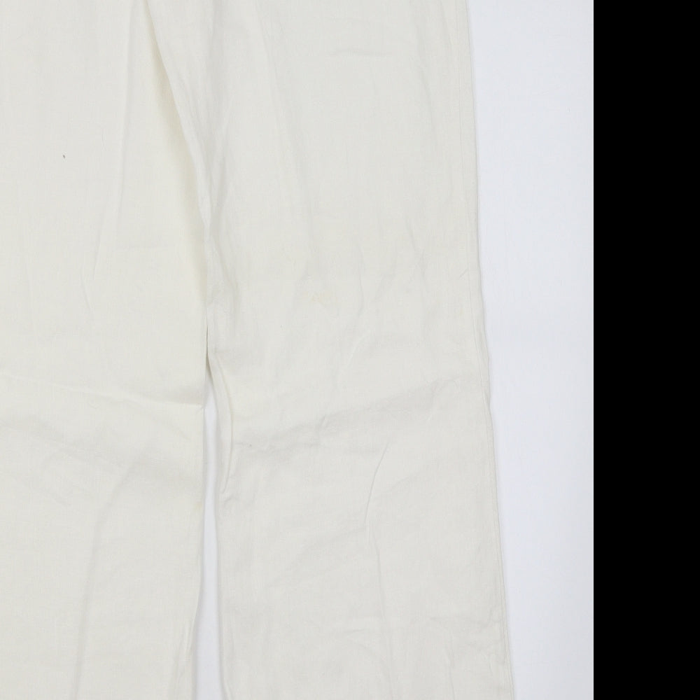 Warehouse Womens White   Trousers  Size 12 L31 in