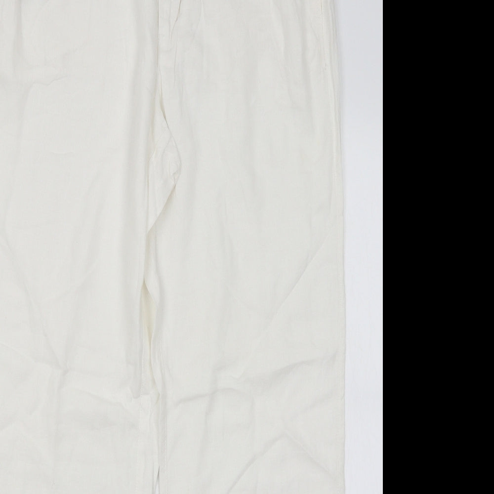 NEXT Womens White   Trousers  Size 12 L30.5 in