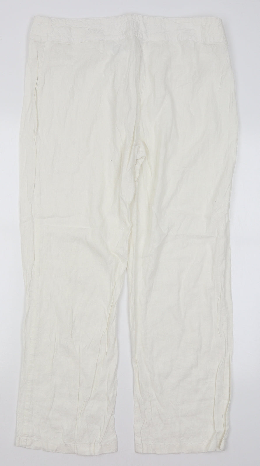 M&S Womens White   Trousers  Size 16 L28 in