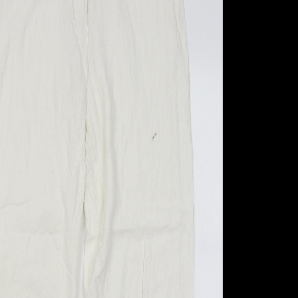 M&S Womens White   Trousers  Size 16 L28 in