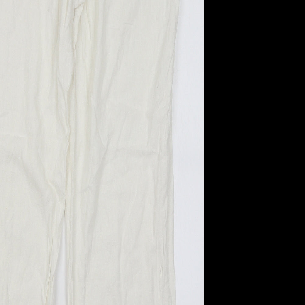M&S Womens White   Trousers  Size 16 L28 in