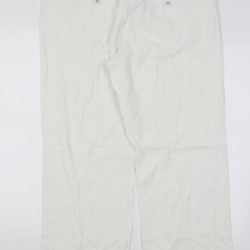 Authentic Womens White   Trousers  Size 16 L28 in