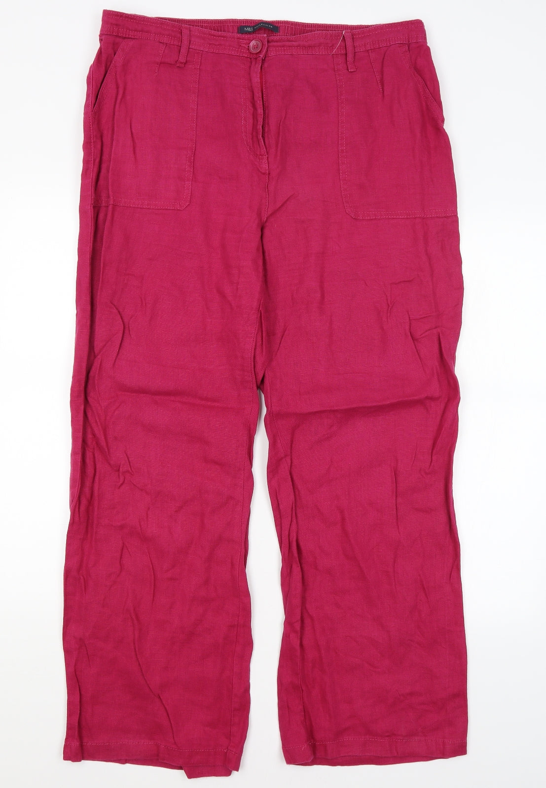 M&S Womens Pink   Trousers  Size 16 L29 in