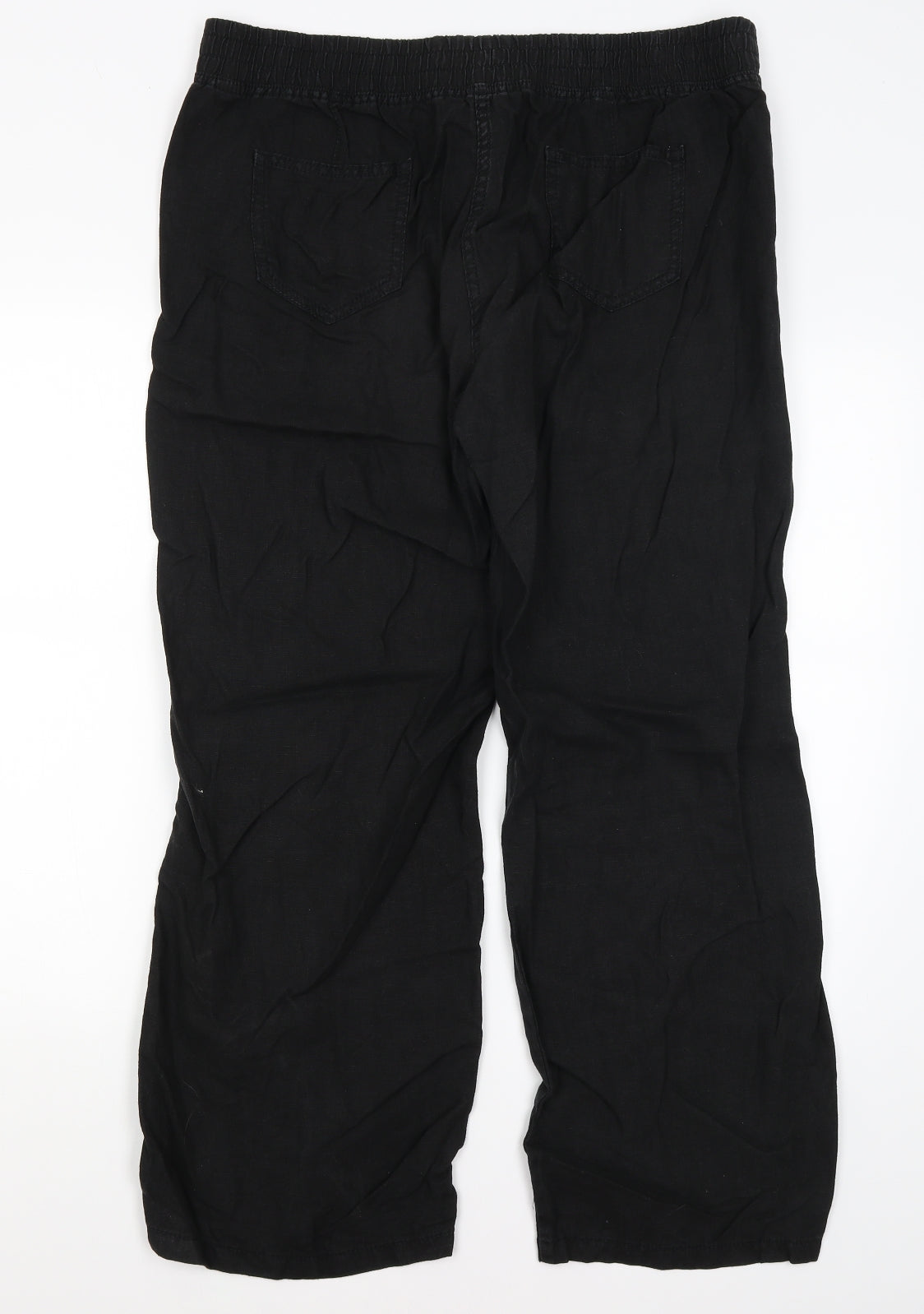 M&S Womens Black   Trousers  Size 16 L28 in