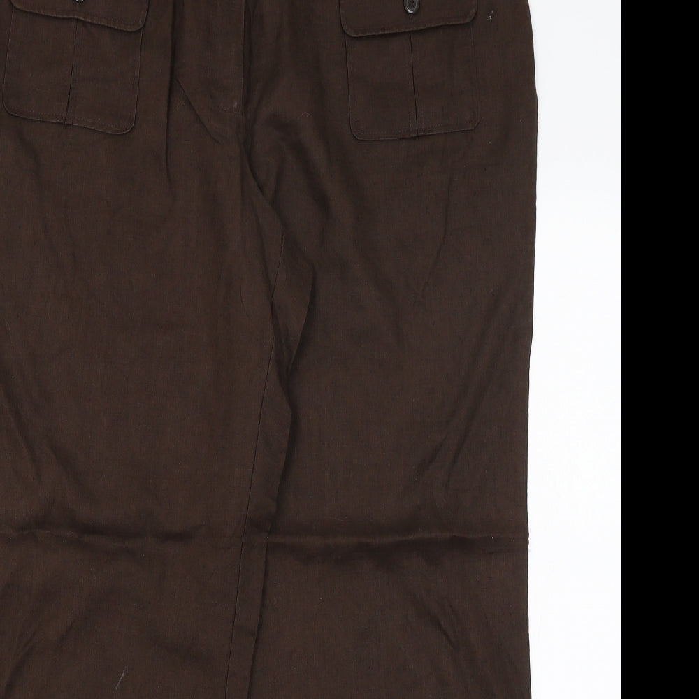 M&S Womens Brown   Trousers  Size 18 L27 in