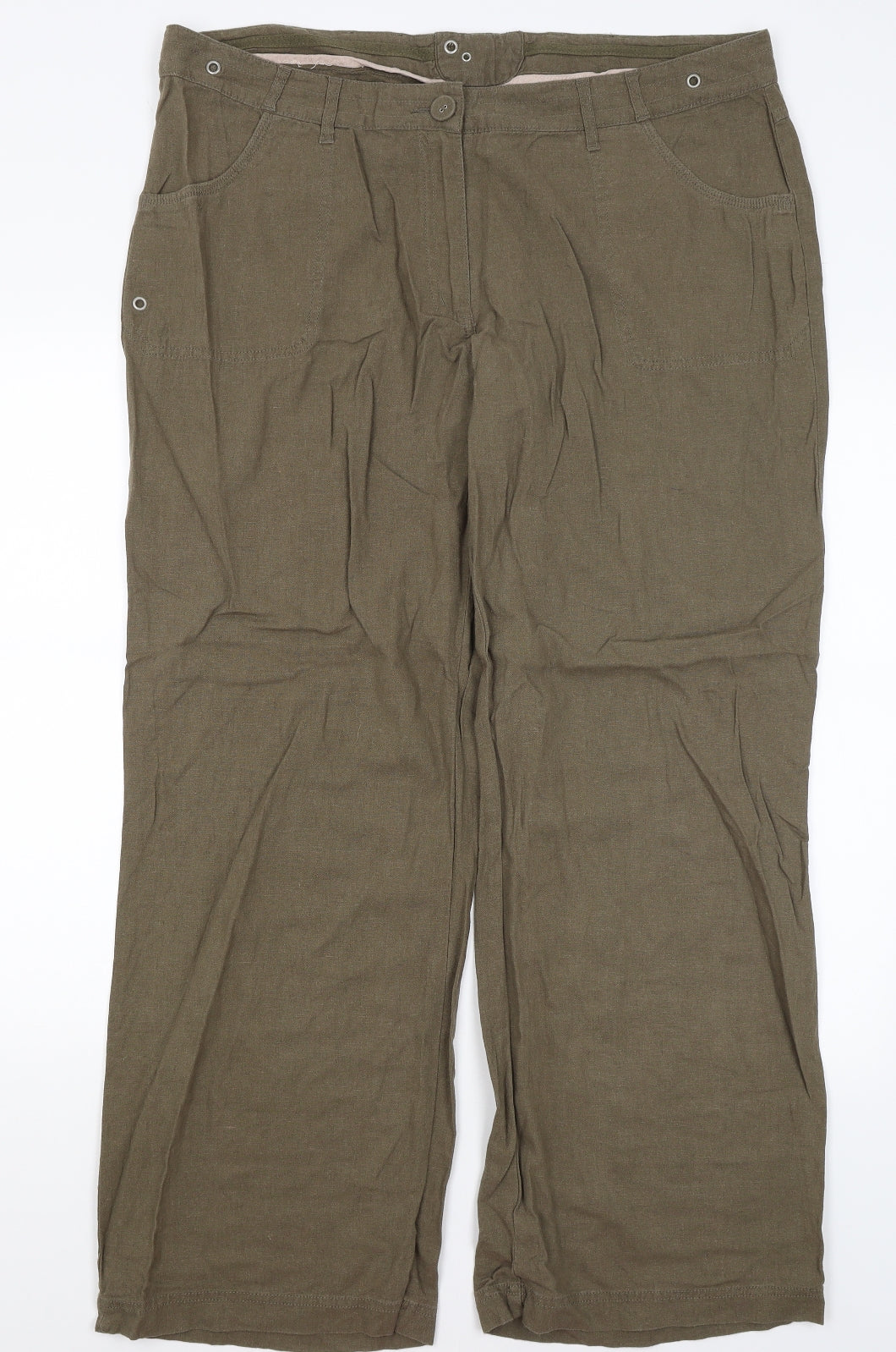 Papaya Womens Green   Trousers  Size 18 L30.5 in